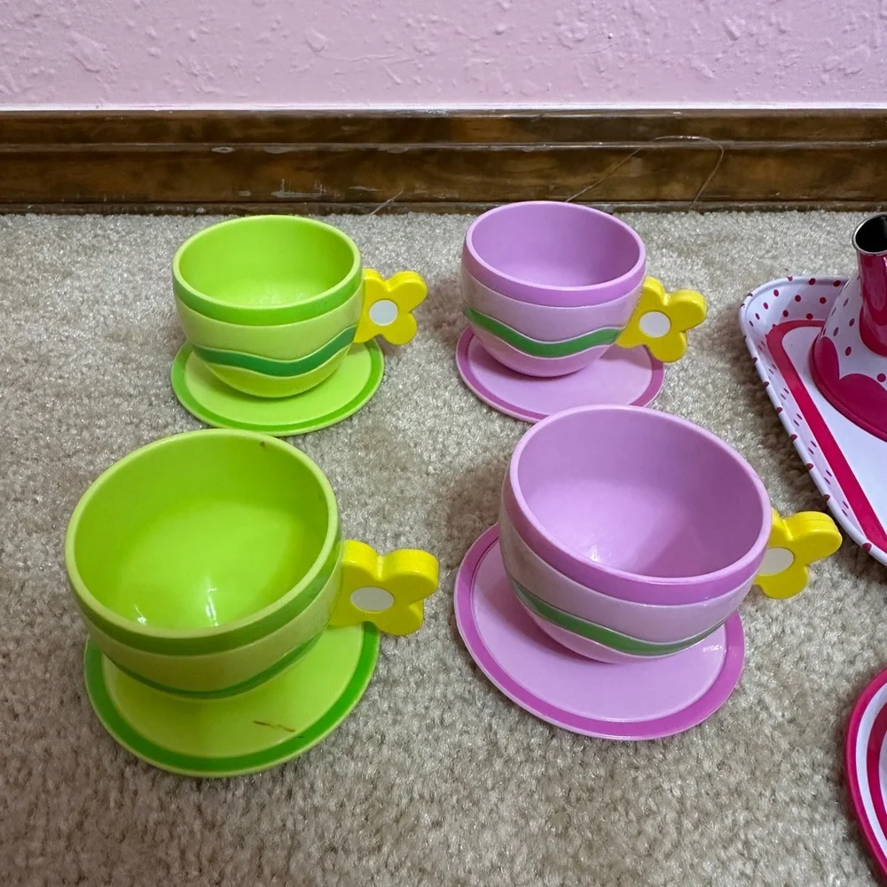 Metal and Plastic Tea Set Replacement Pieces Lot